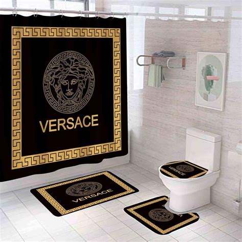 versace bathroom shower curtain|versace bath mat.